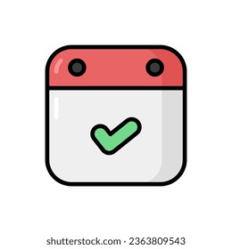 Ilustración del icono del vector de dibujos de calendario. Vector Premium Aislado con el concepto de icono de fecha y hora. Estilo de dibujo plano