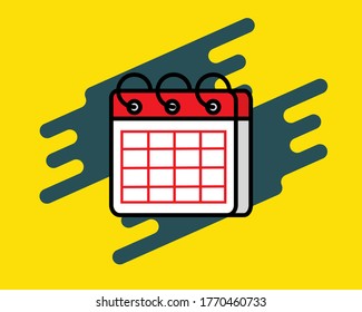 Calendario en estilo vectorial de dibujos animados para su diseño.