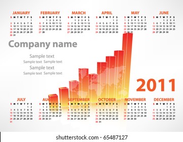 Calendar with chart for 2011