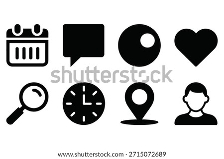 Calendar chat circle heart magnifying glass clock location person