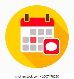 Calendar chat comments message notebook icon