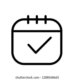  calendar check abstract outline vector  isolated illustration editable