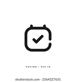 Calendar Check Icon. Editable Stroke