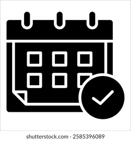Calendar Check Icon Element For Design