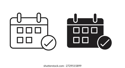 Ícone de verificação de calendário. sinal plano preenchido para conceito móvel e web design