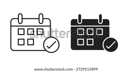 Calendar check icon. filled flat sign for mobile concept and web design