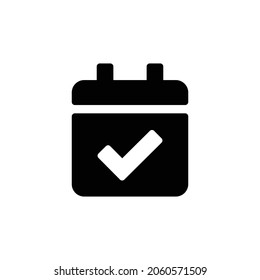calendar check Icon. Flat style design isolated on white background. Vector illustration