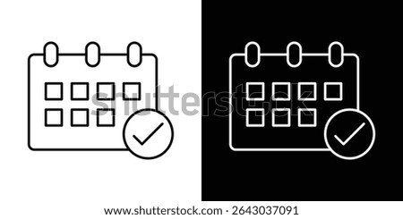 Calendar check icon Flat style logo vector. perfect for UI designs