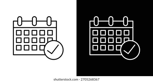Diseños de logotipos de iconos de verificación de calendario. conjunto de diseño de iconos modernos