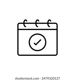 Icono de verificación de calendario perfecto para programar y citas