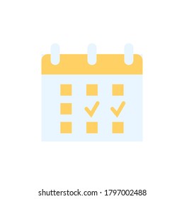 Calendar check icon. Simple color vector elements of almanac icons for ui and ux, website or mobile application
