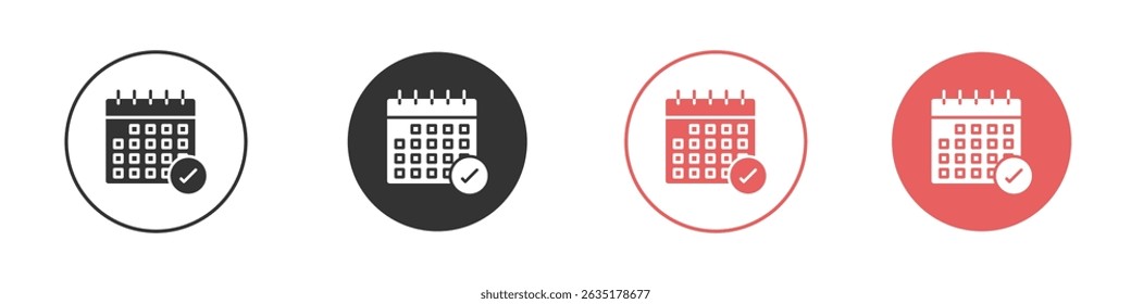 Calendar check icon vector design template simple and clean style