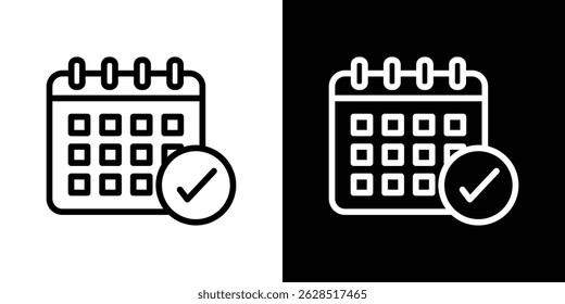 Calendar check icon vector for web, computer and mobile apps