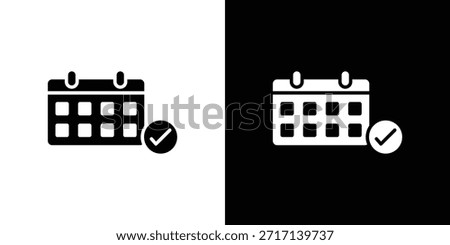 Calendar check icons set. vector icons designed in filled style