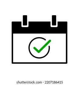 Calendar and check mark. Appointment and reservation. Booking. Vector.