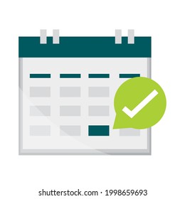 fecha de marca de verificación de calendario aislada