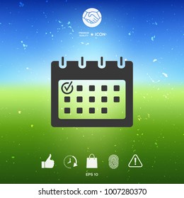 Calendar with Check mark-  icon