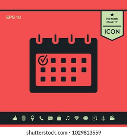 Calendar with Check mark-  icon