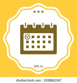 Calendar with Check mark-  icon