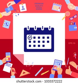 Calendar with Check mark-  icon