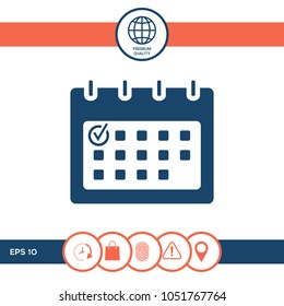 Calendar with Check mark-  icon