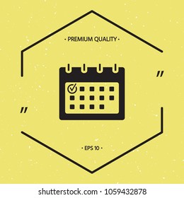 Calendar with Check mark-  icon