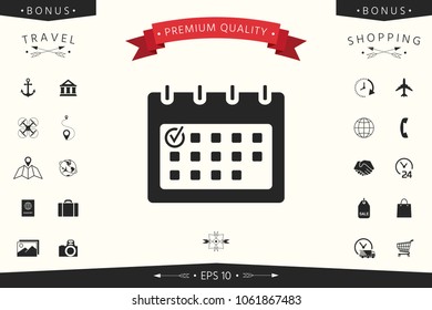 Calendar with Check mark-  icon