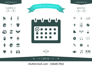 Calendar with Check mark-  icon