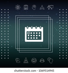 Calendar with Check mark-  icon