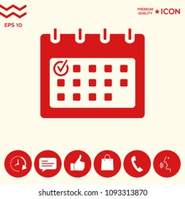 Calendar with Check mark-  icon