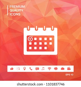 Calendar with Check mark-  icon