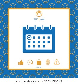 Calendar with Check mark-  icon