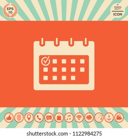 Calendar with Check mark-  icon