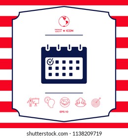Calendar with Check mark-  icon