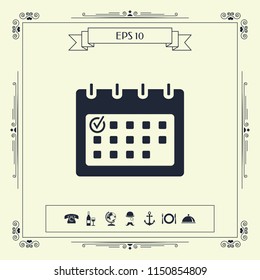 Calendar with Check mark-  icon