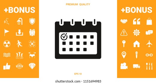 Calendar with Check mark-  icon