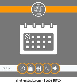 Calendar with Check mark-  icon