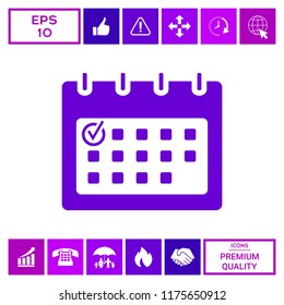 Calendar with Check mark-  icon