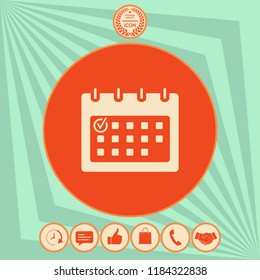 Calendar with Check mark-  icon