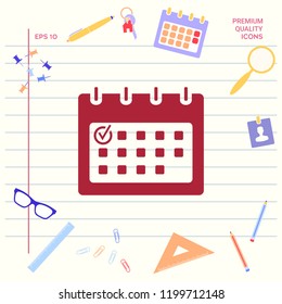 Calendar with Check mark-  icon