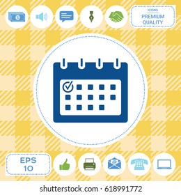 Calendar with Check mark-  icon