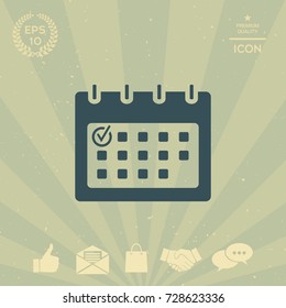 Calendar with Check mark-  icon