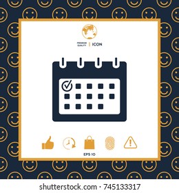 Calendar with Check mark-  icon