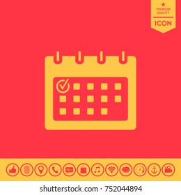 Calendar with Check mark-  icon