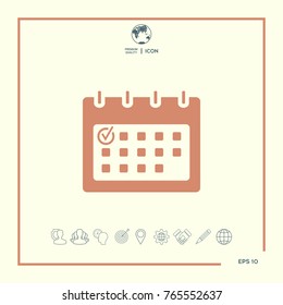 Calendar with Check mark-  icon