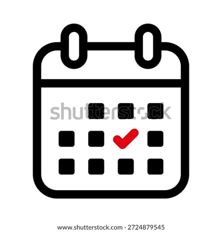 Calendar check mark icon for confirmed date and schedule