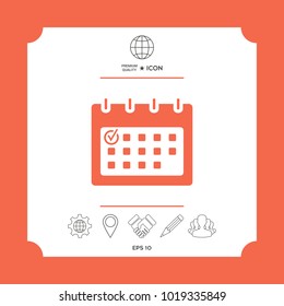 Calendar with Check mark-  icon. Element for your design