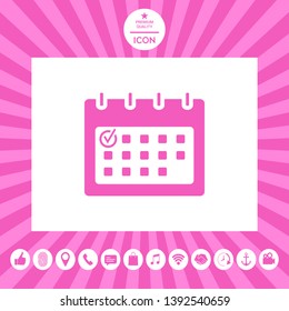 Calendar with Check mark-  icon. Element for your design