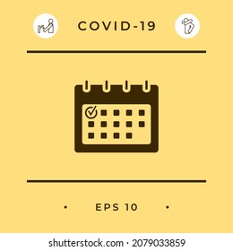Calendar with Check mark-  icon. Element for your design