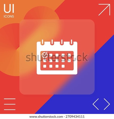 Calendar with Check mark-  icon. Element for your design